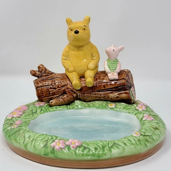 Vintage Disney Winnie the Pooh and Piglet Ceramic Soap Dish - Picture 1 of 7